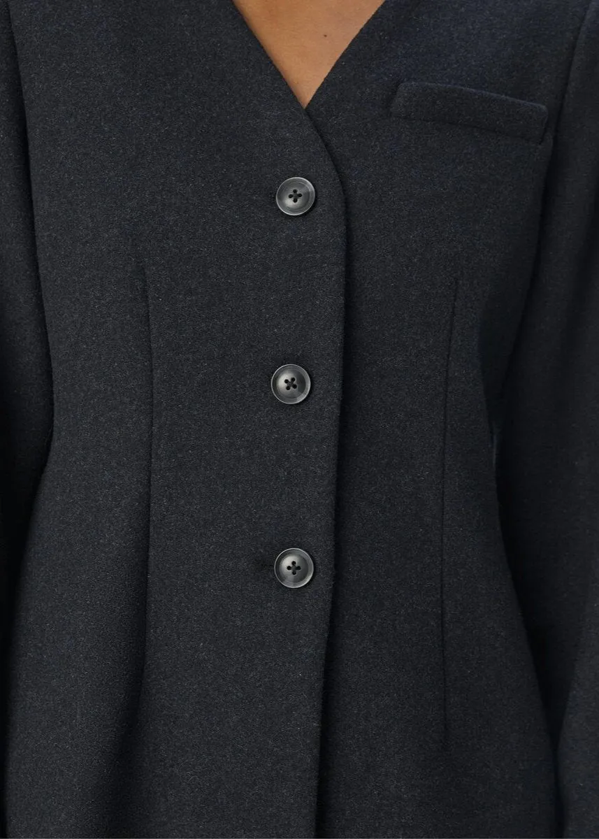 OBJMEGHAN BARREL SLEEVE BLAZER | DARK GREY MELANGE