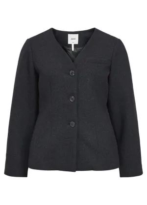 OBJMEGHAN BARREL SLEEVE BLAZER | DARK GREY MELANGE