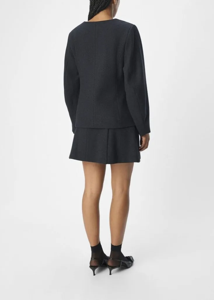 OBJMEGHAN BARREL SLEEVE BLAZER | DARK GREY MELANGE