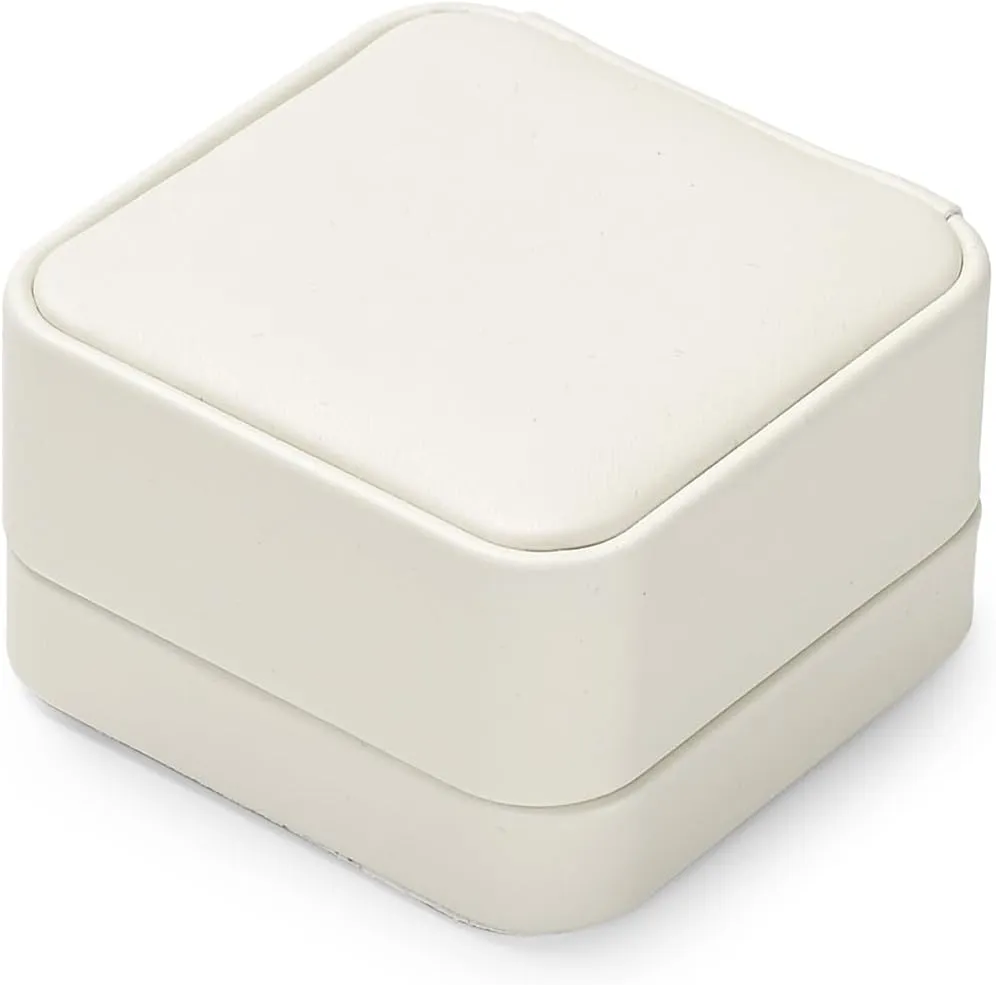Oirlv Luxury Leather Earring Case Jewelry Box For Earrings Premium Jewelry Gift Box (Creamy-white)
