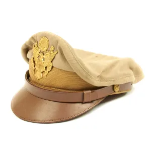 Original U.S. WWII USAAF Named Officer Khaki Crush Cap By Columbia - Captain Humphries