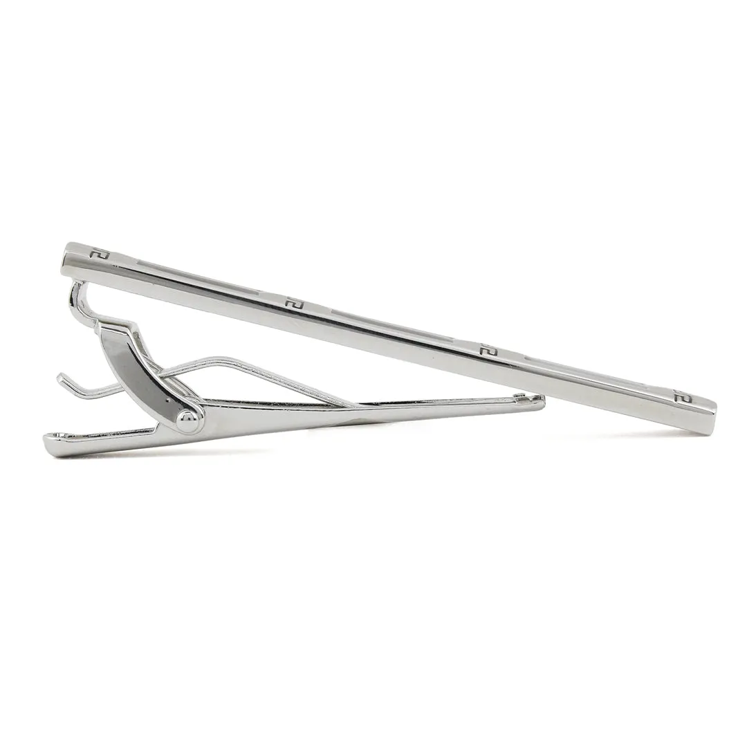 Peluche Greek Key Silver Tie Pin