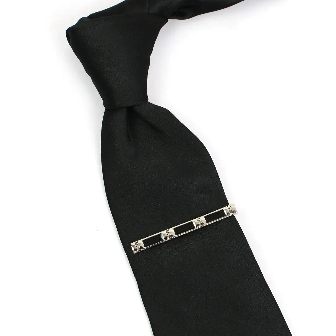 Peluche Greek Key Silver Tie Pin