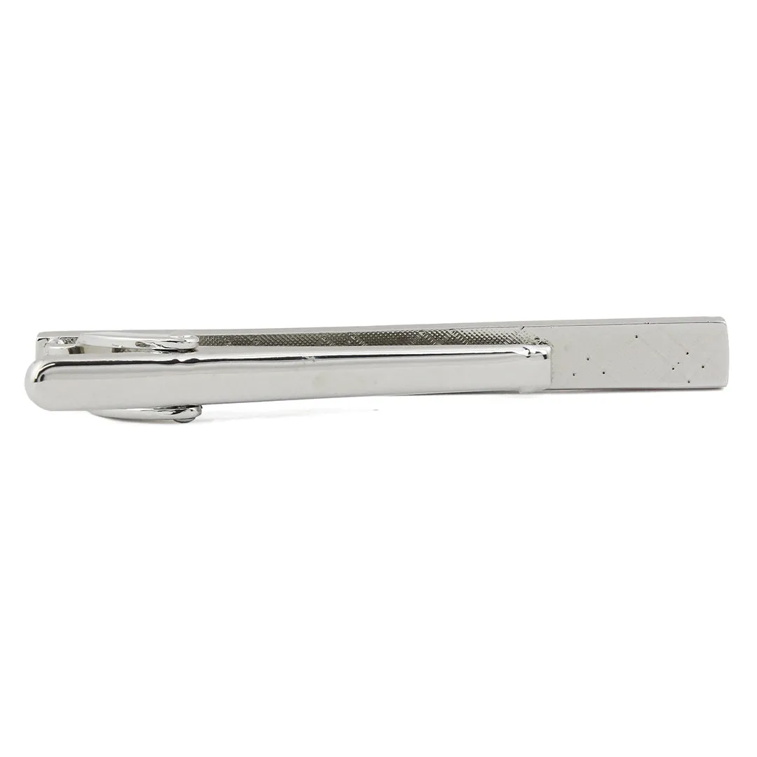 Peluche Greek Key Silver Tie Pin