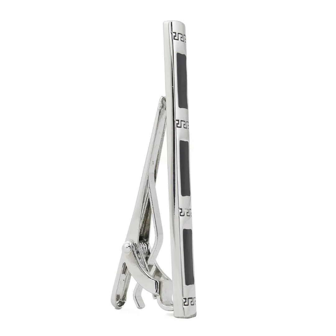 Peluche Greek Key Silver Tie Pin
