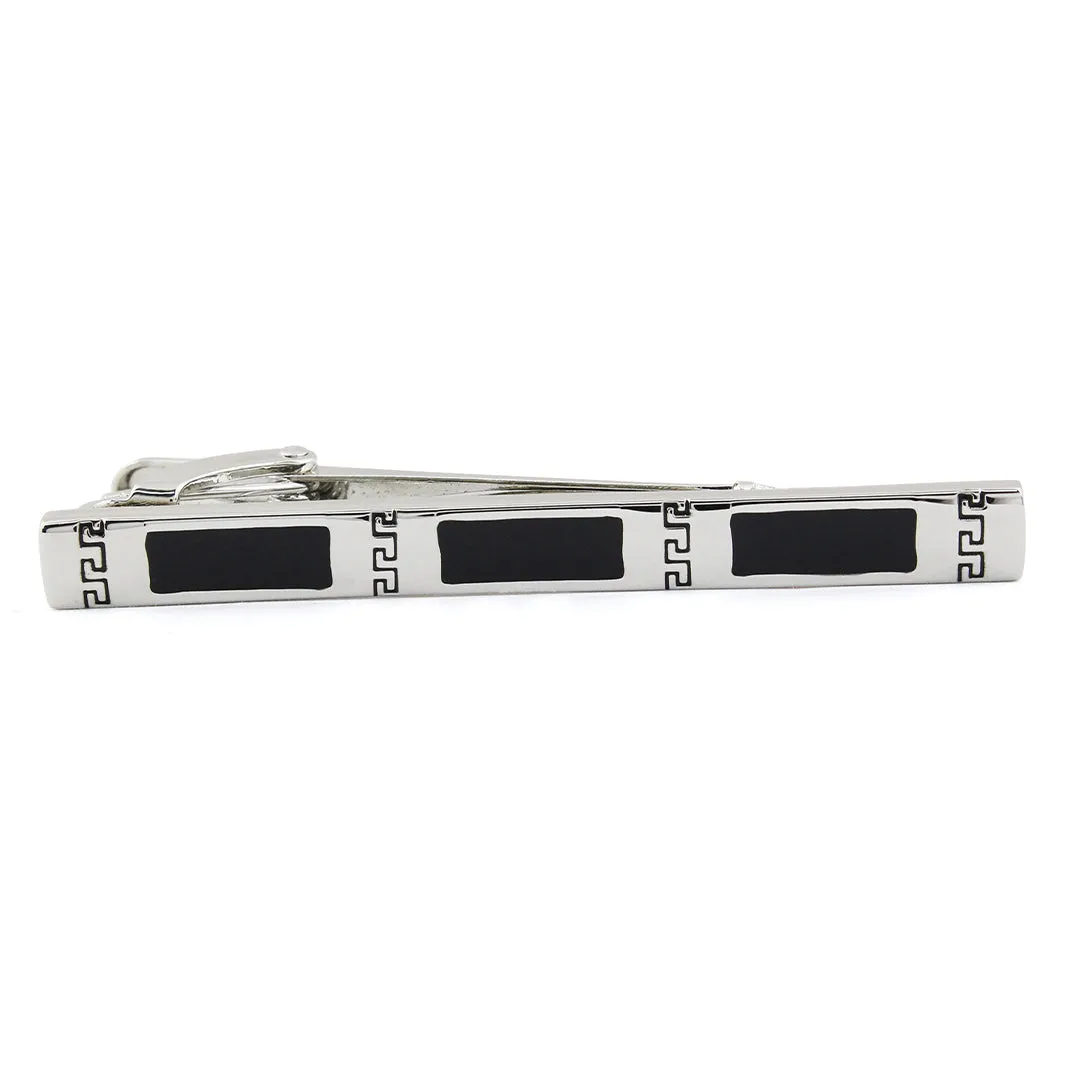 Peluche Greek Key Silver Tie Pin