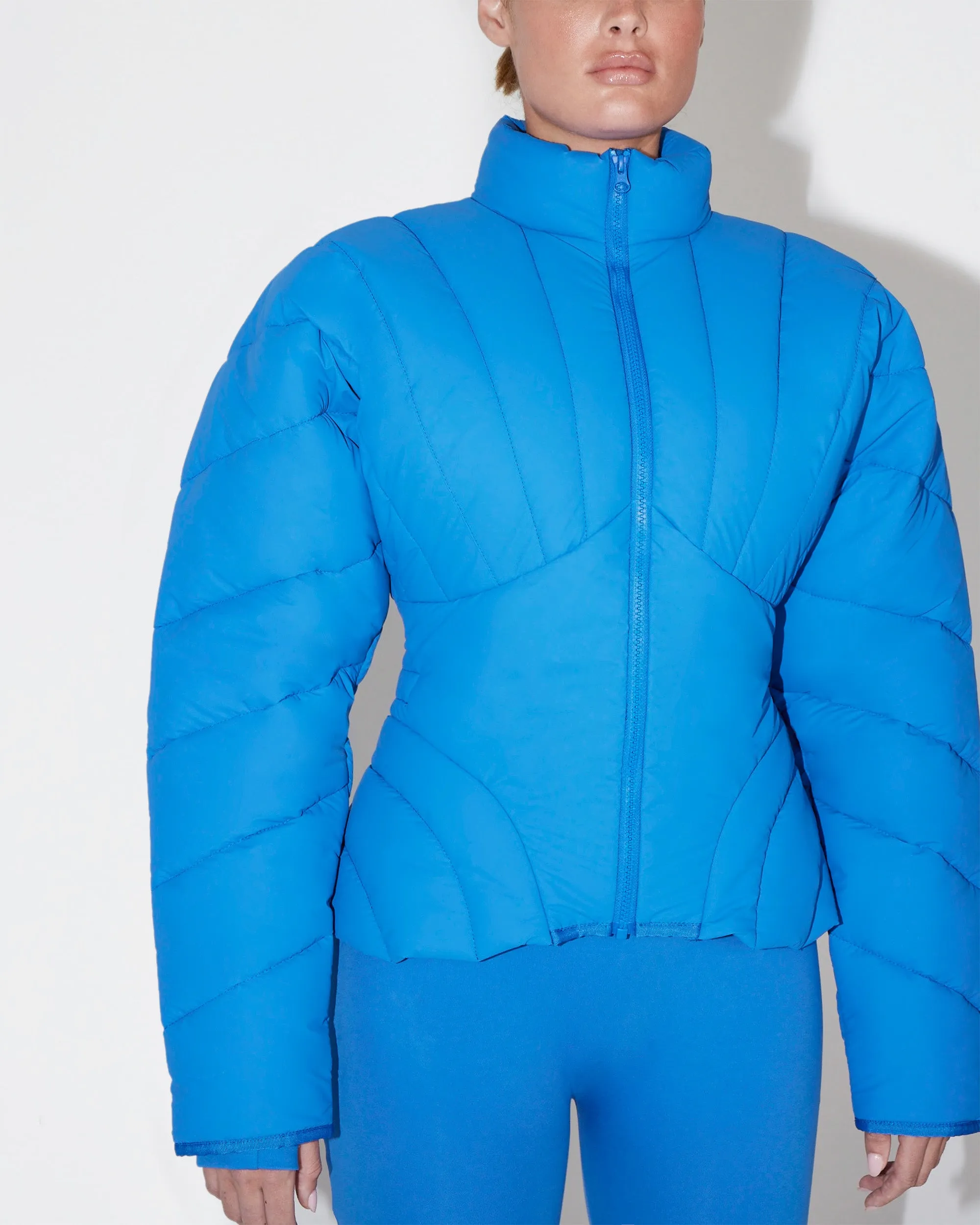 Sculpted Puffer Jacket | Cobalt Blue