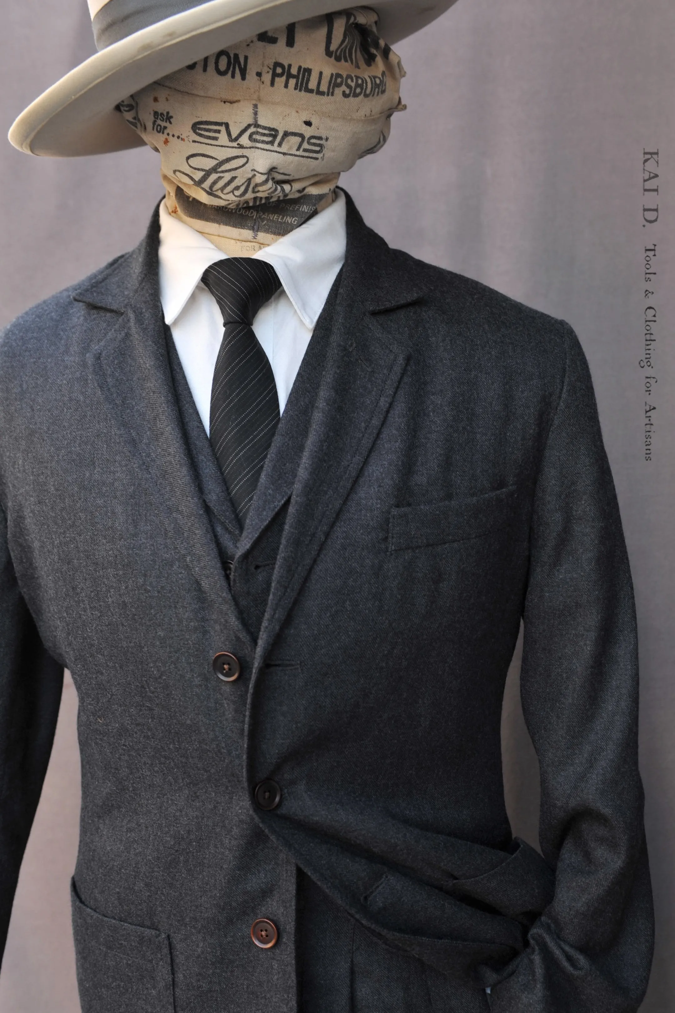 Shoemaker's Jacket - Charcoal British Wool  - S, M, L, XL