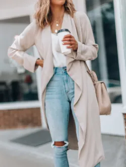 Solid Color Mid-Length jacket