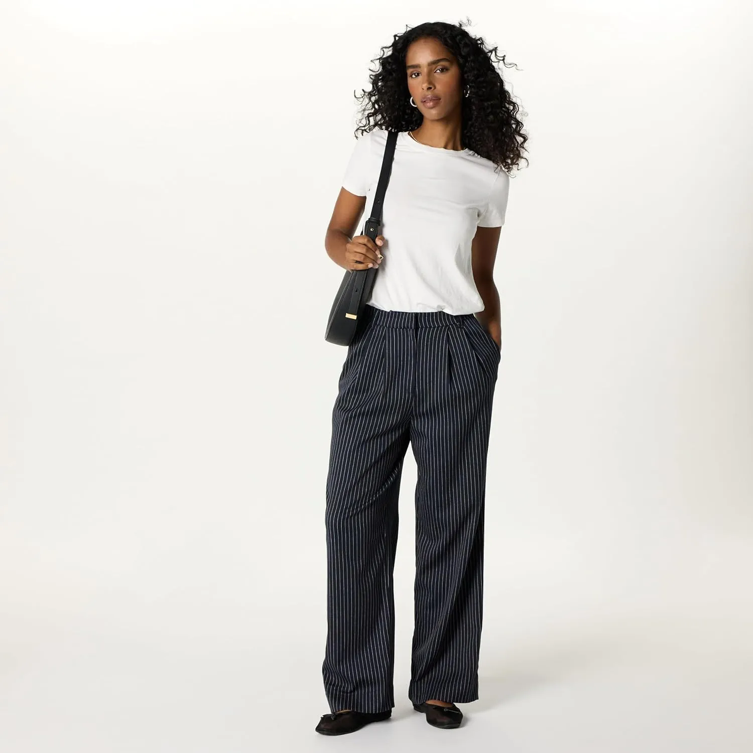 The Drop Women's Standard Nancy Pleat Front Wide Leg Trouser
