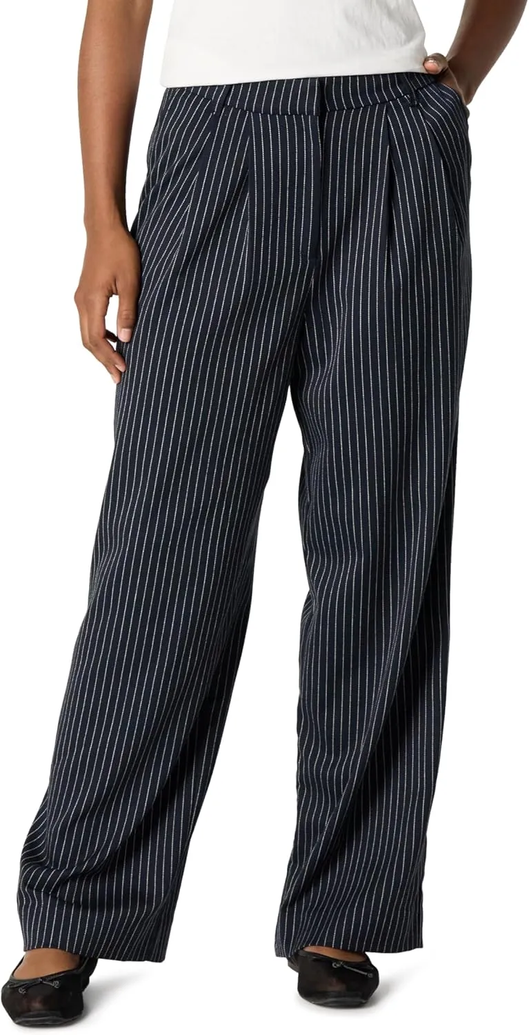 The Drop Women's Standard Nancy Pleat Front Wide Leg Trouser