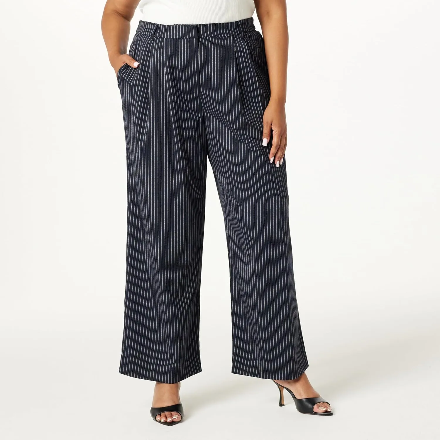 The Drop Women's Standard Nancy Pleat Front Wide Leg Trouser