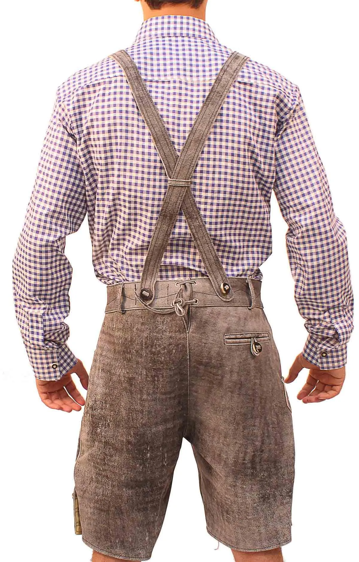 Traditional German Lederhosen Gray Slate