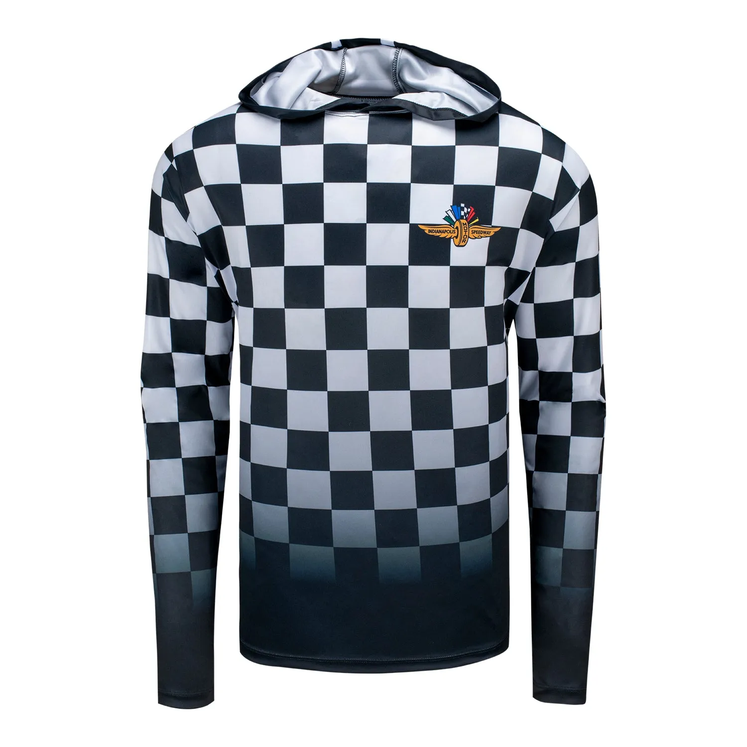 Wing Wheel Flag Checkered Long Sleeve Performance Hoodie