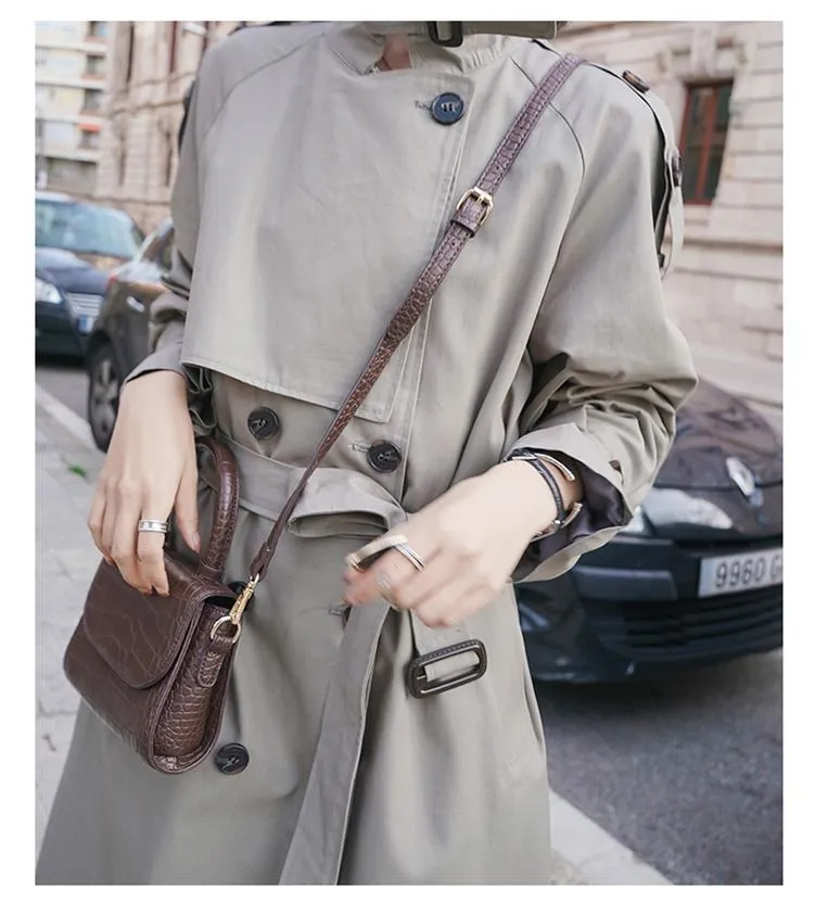Wjczt Long Trench Coat Ladies Double Breasted Slim Trench Coat Female Outwear Windbreaker Casual Street All-match Women&#39;s Clothing XXL