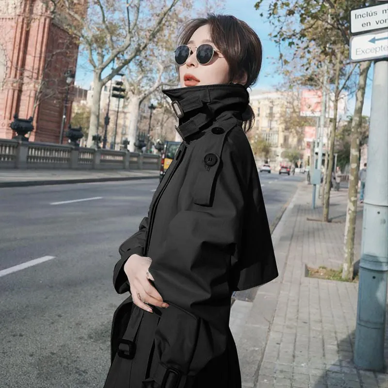 Wjczt Long Trench Coat Ladies Double Breasted Slim Trench Coat Female Outwear Windbreaker Casual Street All-match Women&#39;s Clothing XXL