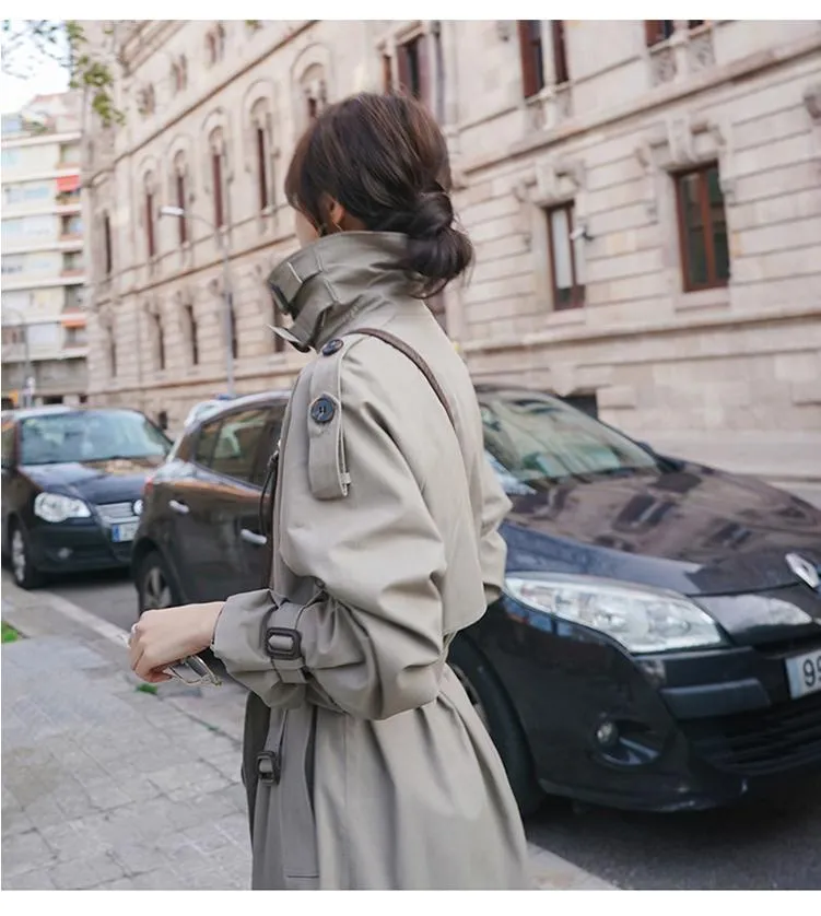 Wjczt Long Trench Coat Ladies Double Breasted Slim Trench Coat Female Outwear Windbreaker Casual Street All-match Women&#39;s Clothing XXL