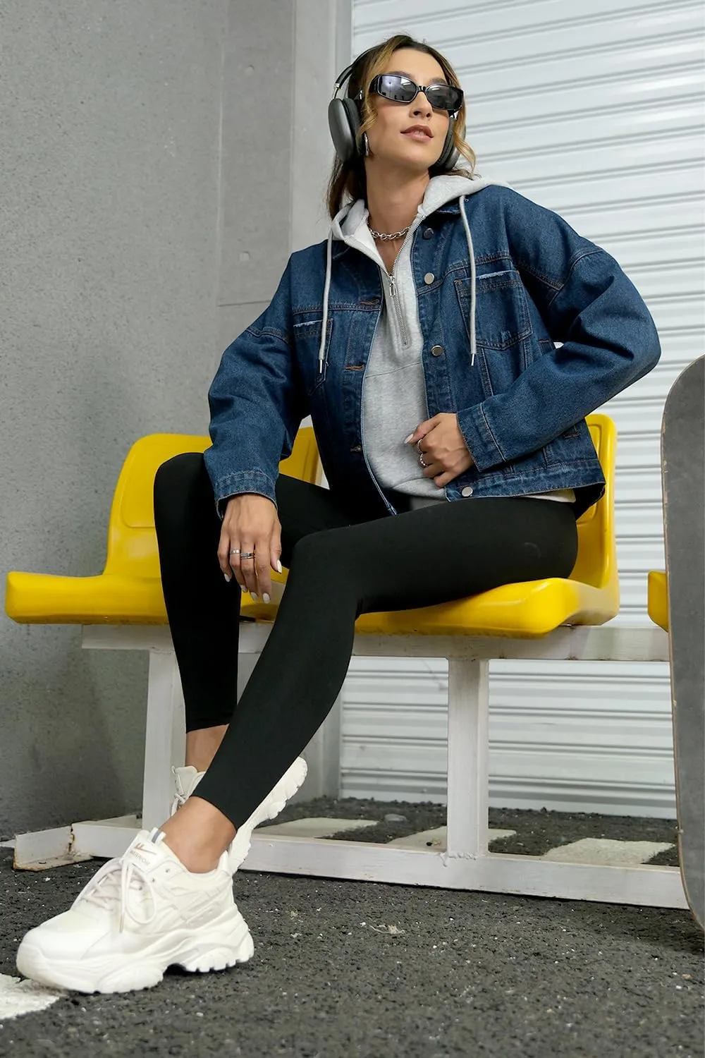 Womens Opal Swing Denim Jacket Distressed Ripped Button Front Jean Jackets with Pockets Y2K Clothing