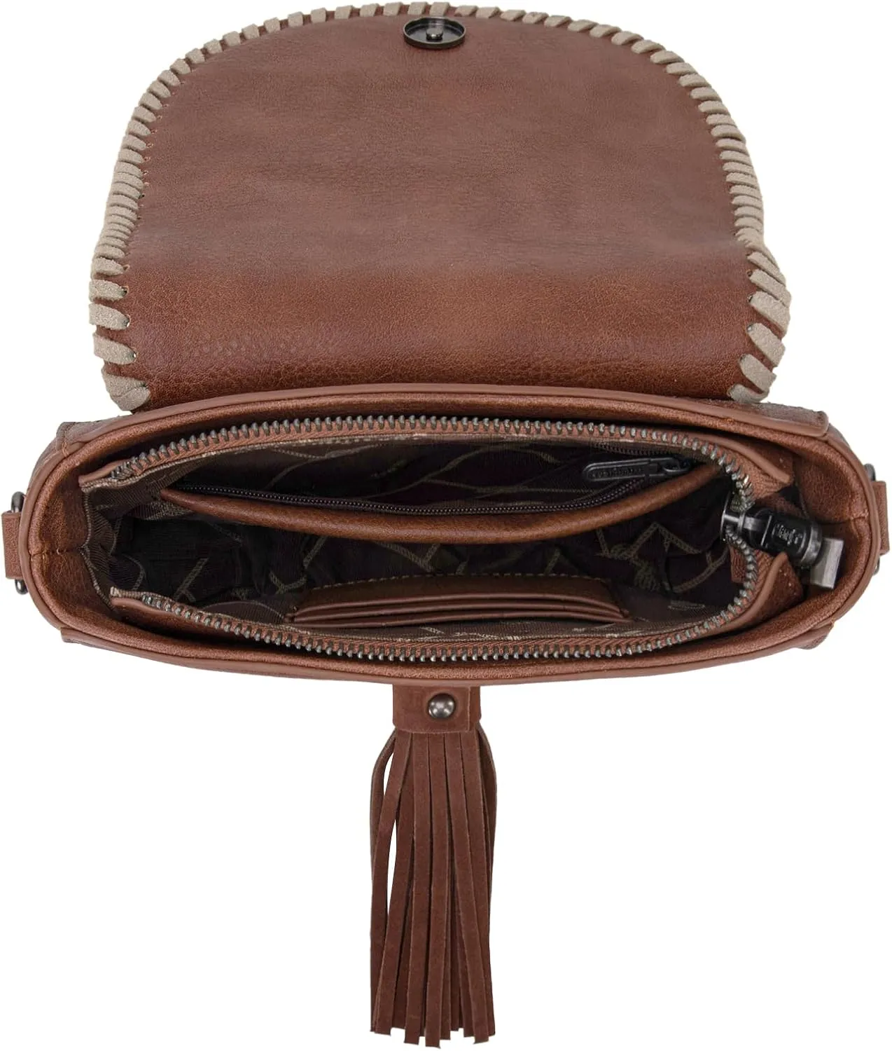 Wrangler Saddle Bag Purses for Women Small Crossbody Satchal Bag Embossed Braid Handbags