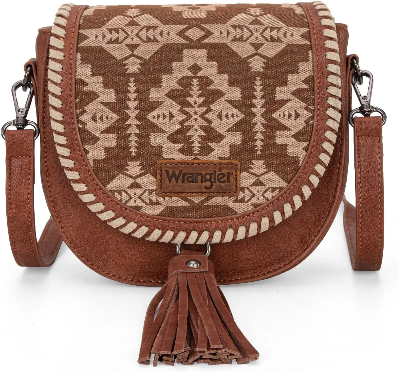 Wrangler Saddle Bag Purses for Women Small Crossbody Satchal Bag Embossed Braid Handbags