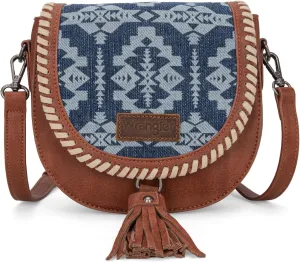 Wrangler Saddle Bag Purses for Women Small Crossbody Satchal Bag Embossed Braid Handbags